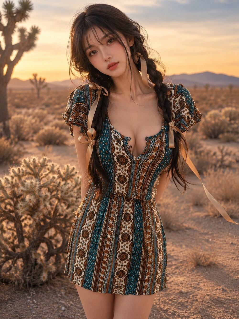 Desert Wanderings + Wanderlust earthy boho free spirited festival Mini Dress